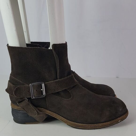 All Saints Suede Leather Harness Women's Ankle Boots - Picture 2 of 13